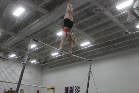 Pictured above is South gymnast Sophie Truen at the January 21st Henry Sibley invitational. Its been a great season for Sophie. While she has won top scorer  before, she won the Minneapoliss All City meet with a total of 34.25 points. A personal best for Truen. 
Photo courtesy of Sara Helmstetter.