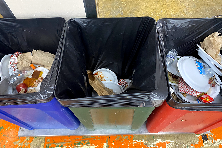 The unsorted waste in the trash, recycling, and compost bins visually display the neglect of sustainable initiatives at South. As students, we have power over our own school environment and the ability to make it more environmentally friendly. 