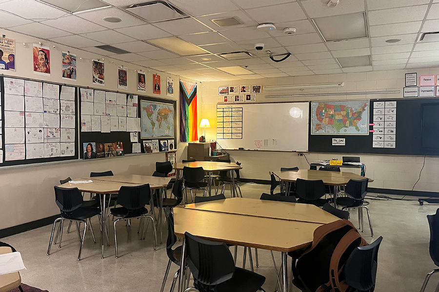 Ms. Gaul's room shows the importance of classroom decorations.  Students describe her classroom as welcoming and a safe space to work and feel seen, helping students focus.