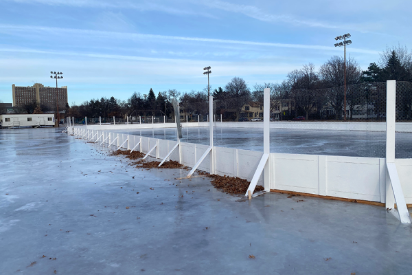 The Matthews Park skating rink preparing to open for the 2024/25 season.